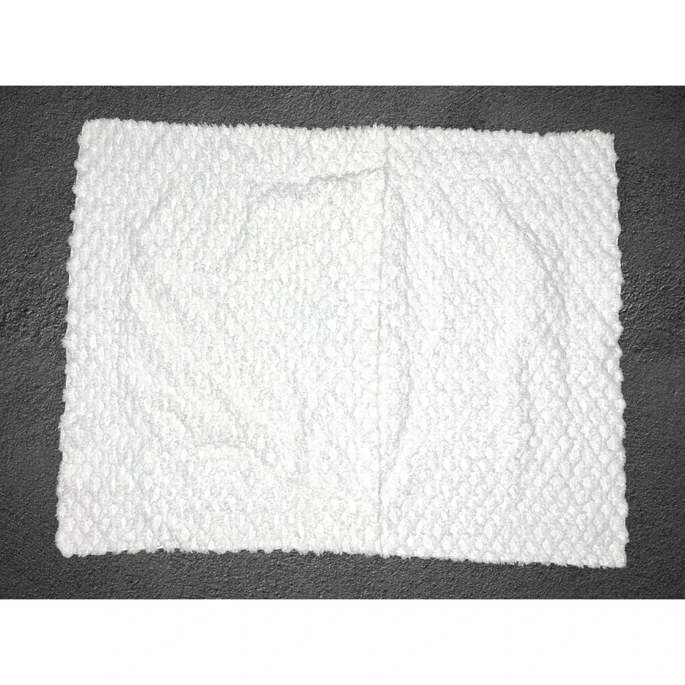 Vtg Martha Stewart Everyday Set of 2 Chenille Lattice Pillow Shams White Cotton